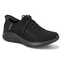 Womens Ultra Flex 3.0 Brilliant Path Slip-Ins Wide Sneaker - Black/Black