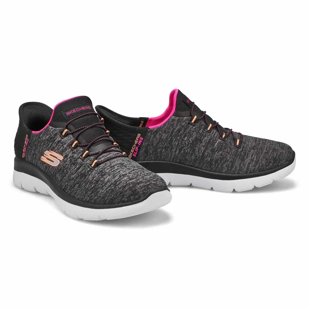 Womens Summits Dazzling Haze Slip-Ins Sneaker - Black/Multi