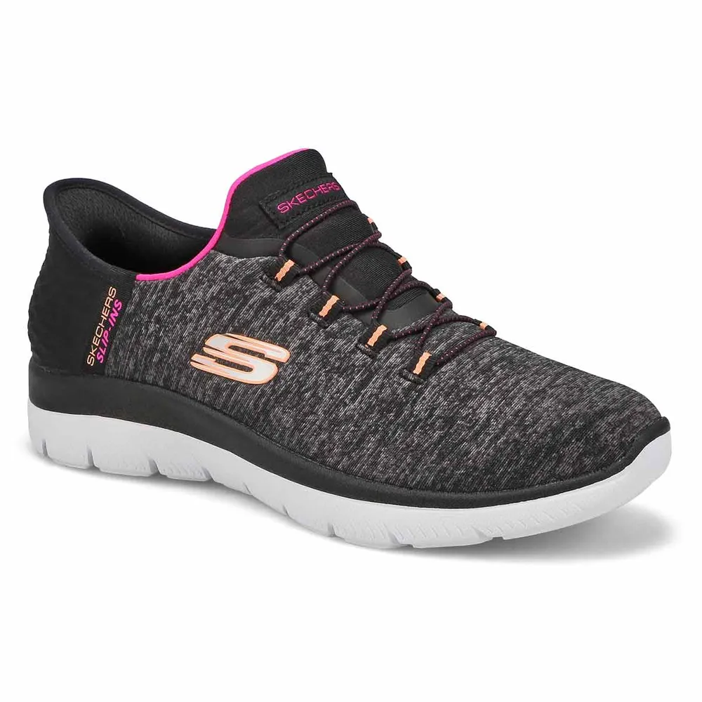 Womens Summits Dazzling Haze Slip-Ins Sneaker - Black/Multi