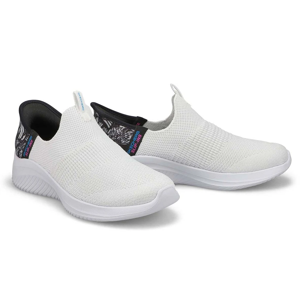 Womens Bobs Sport Slip-Ins Sneaker - White/Black