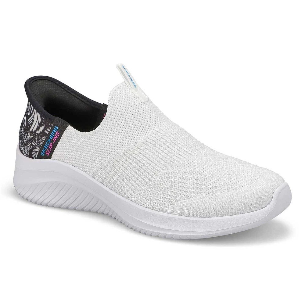 Womens Bobs Sport Slip-Ins Sneaker - White/Black