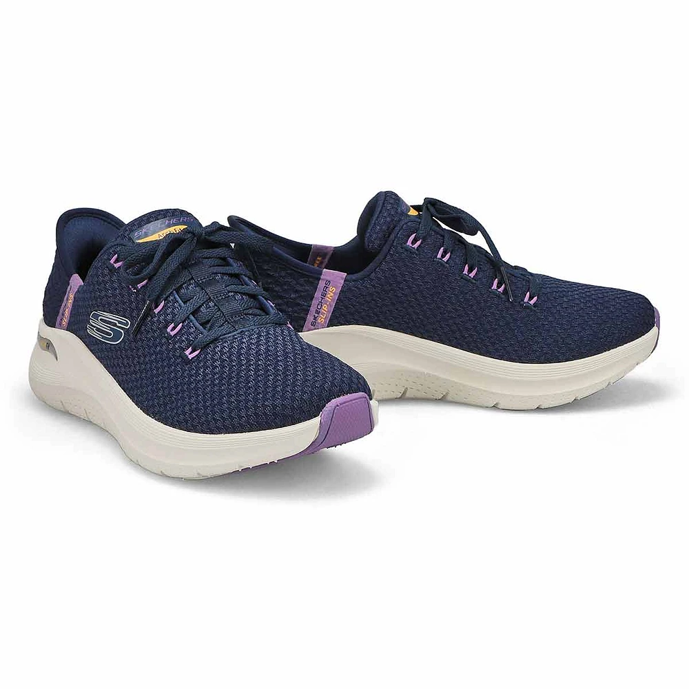 Womens  Arch Fit 2.0 Knit Lace Up Slip-Ins Sneaker - Navy/Multi