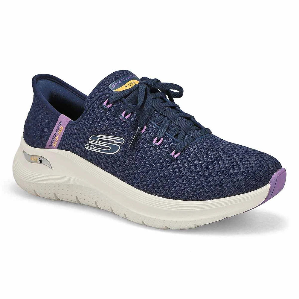 Womens  Arch Fit 2.0 Knit Lace Up Slip-Ins Sneaker - Navy/Multi