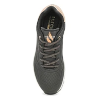 Womens Uno Metallic Trim  Sneaker - Black