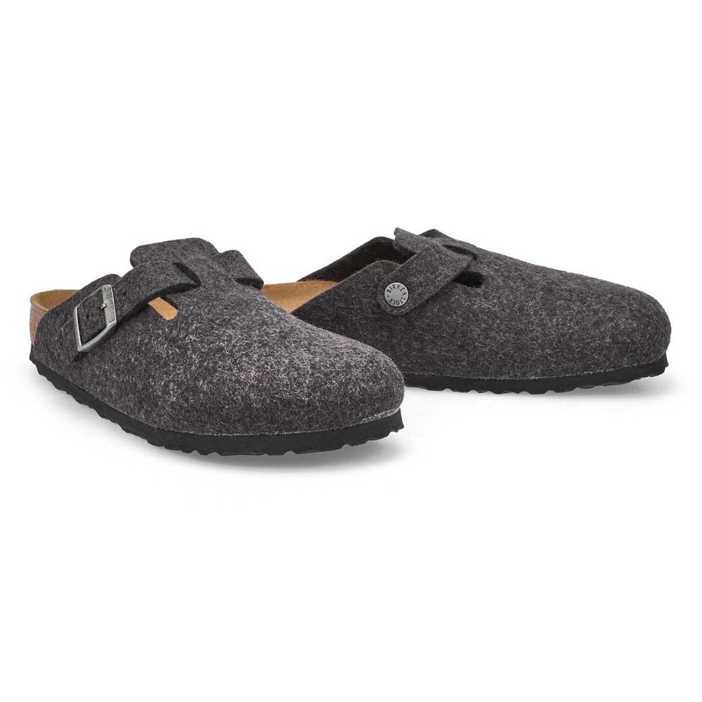 Womens Boston Narrow Wool Clog - Arthracite