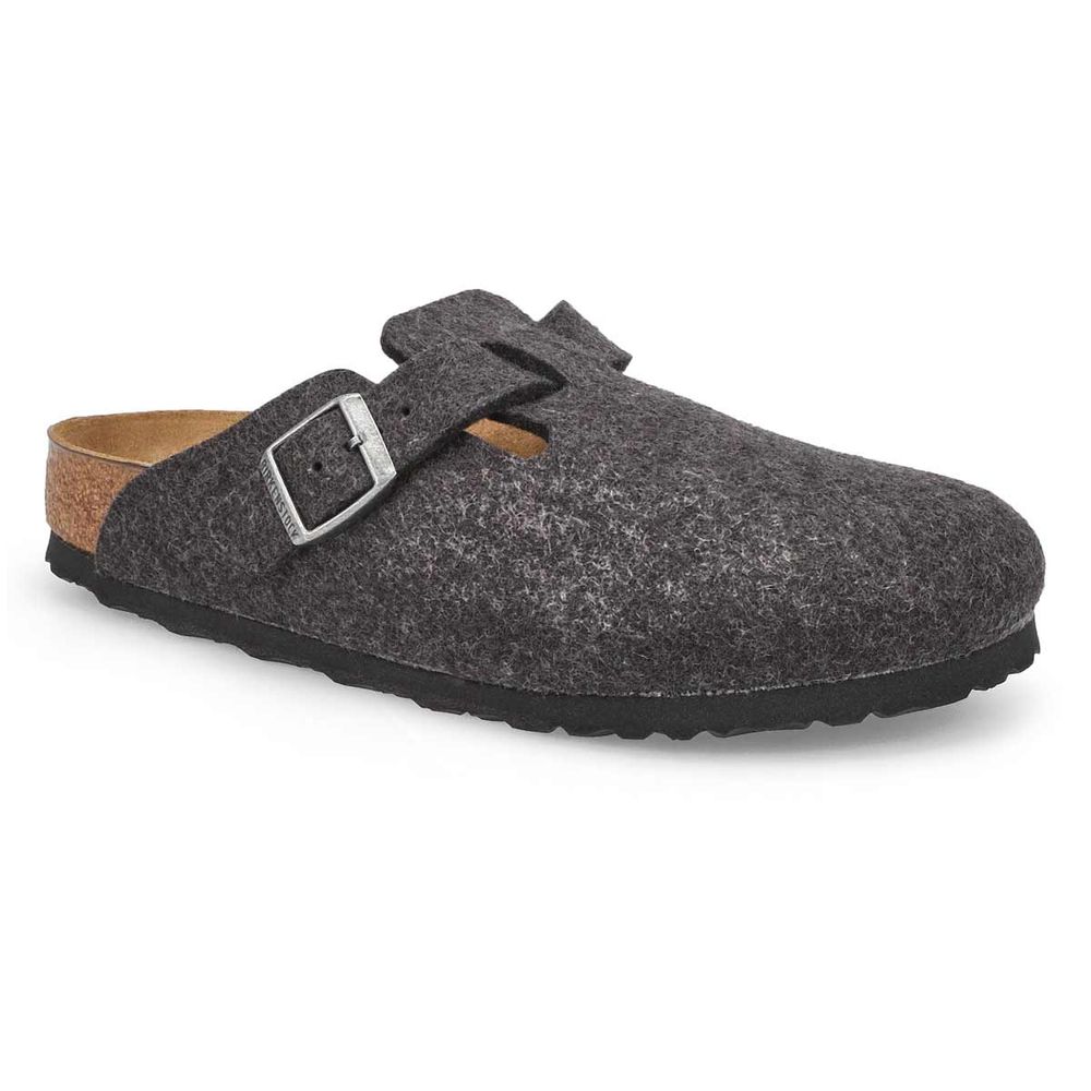 Womens Boston Narrow Wool Clog - Arthracite