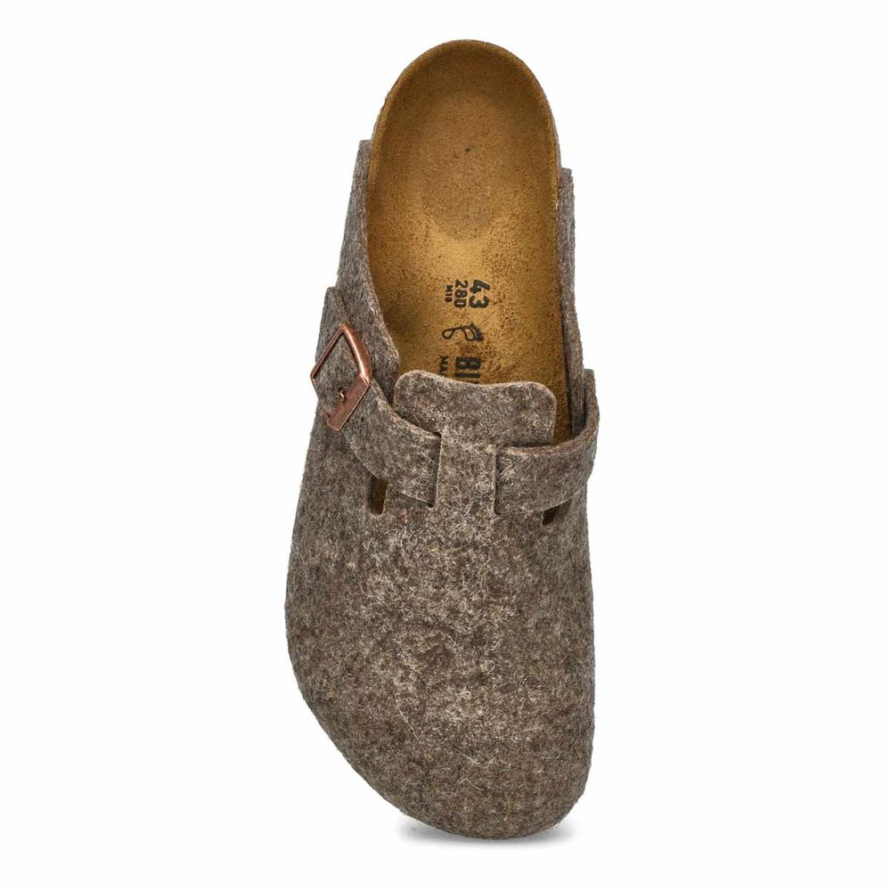 Mens Boston Wool Casual Clog - Cacao