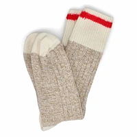 Mens Duray Classic Wool Blend Heavy Sock - Beige/Red