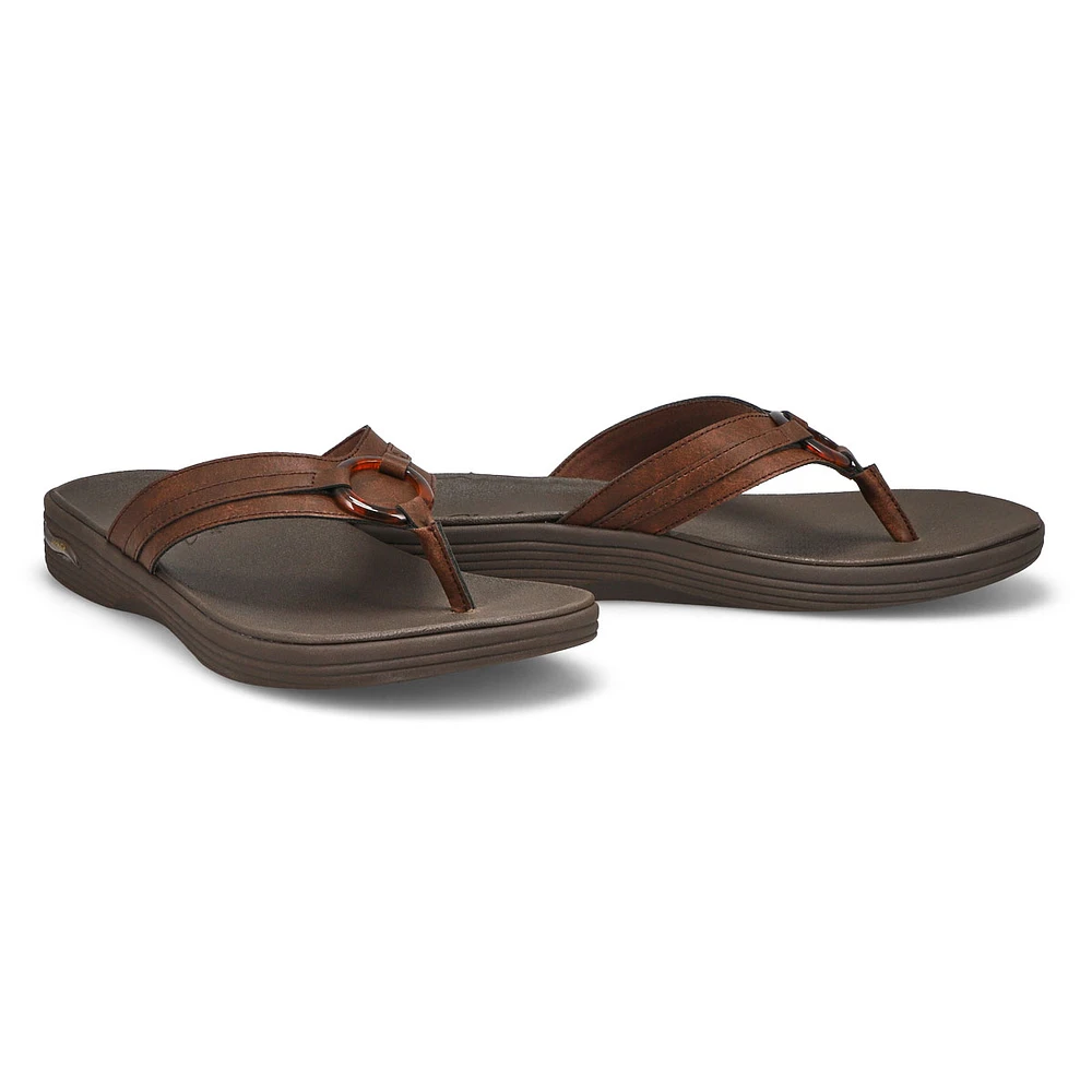 Womens Arch Fit Maui Thong Sandal - Brown