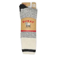 Mens Duray Wool Blend Heavy Sock - Grey/Black