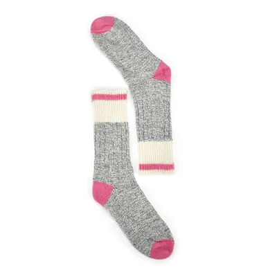 Womens Duray Wool Blend Heavy Sock - Grey/Pink