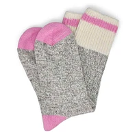 Womens Duray Classic Wool Blend Heavy Sock - Grey/Light Pink