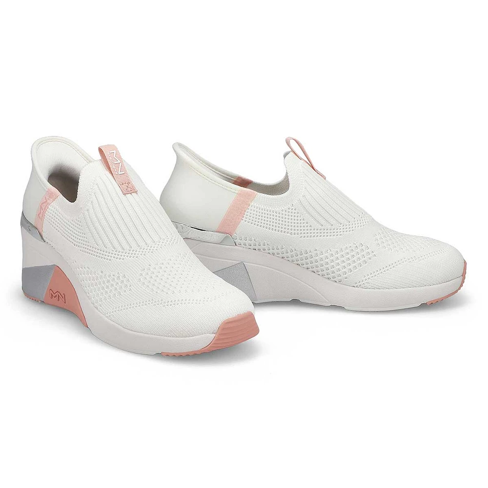 Womens Mark Nason A Wedge Crecent Slip-Ins Sneaker - White/Pink