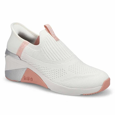 Womens Mark Nason A Wedge Crecent Slip-Ins Sneaker - White/Pink
