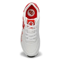 Womens  Rolling Stones Uno Lace Up Sneaker - White/Red