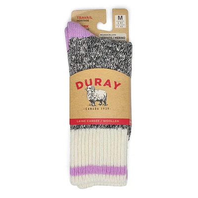 Womens Duray Marled Work Sock - Grey/Lilac