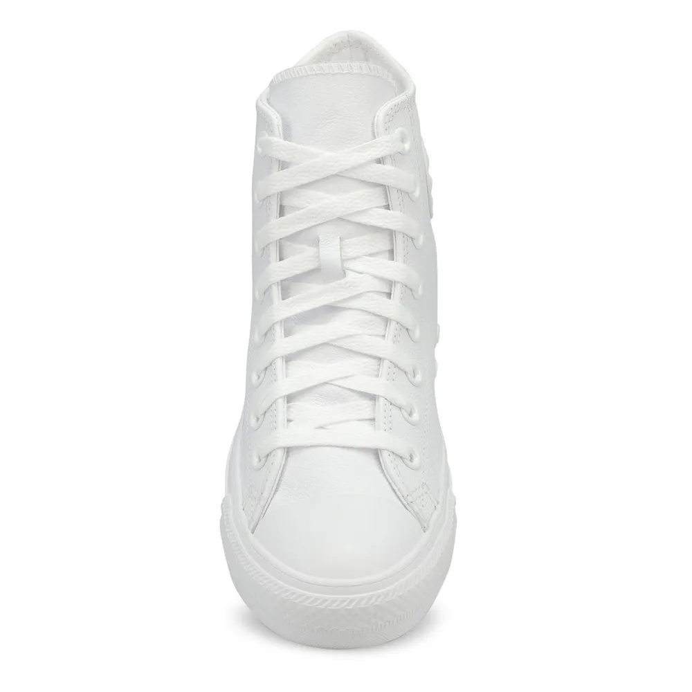 Womens Chuck Taylor All Star Leather Hi Top Sneaker - White Mono