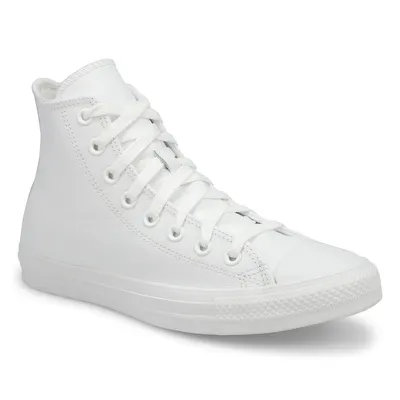 Womens Chuck Taylor All Star Leather Hi Top Sneaker - White Mono