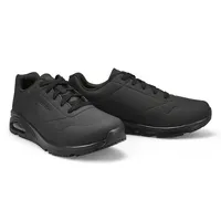 Mens Uno Slip Resistant Wide Sneaker - Black