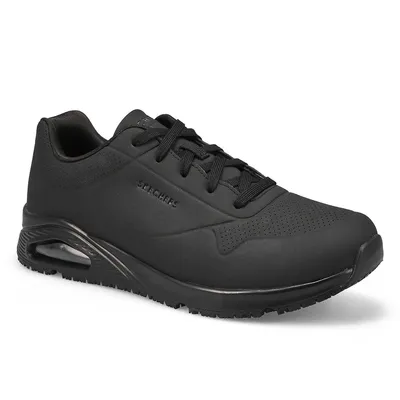 Mens Uno Slip Resistant Wide Sneaker - Black