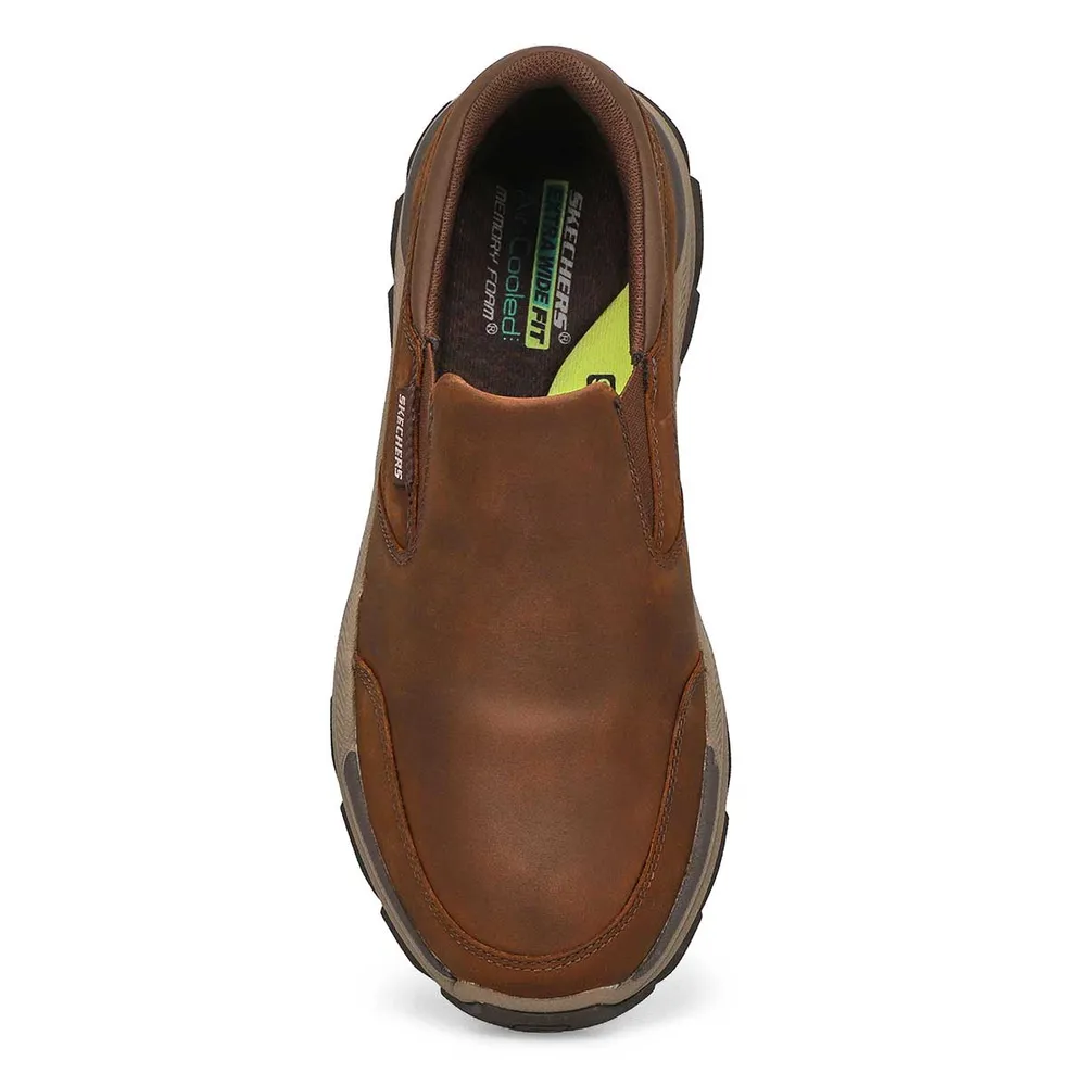 Mens Respected Calum Extra Wide Slip On Casual Shoe - Brown