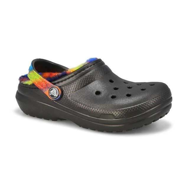 Crocs Kids Classic Lined Comfort Clog - Black/Multi | Centre Eaton de  Montréal