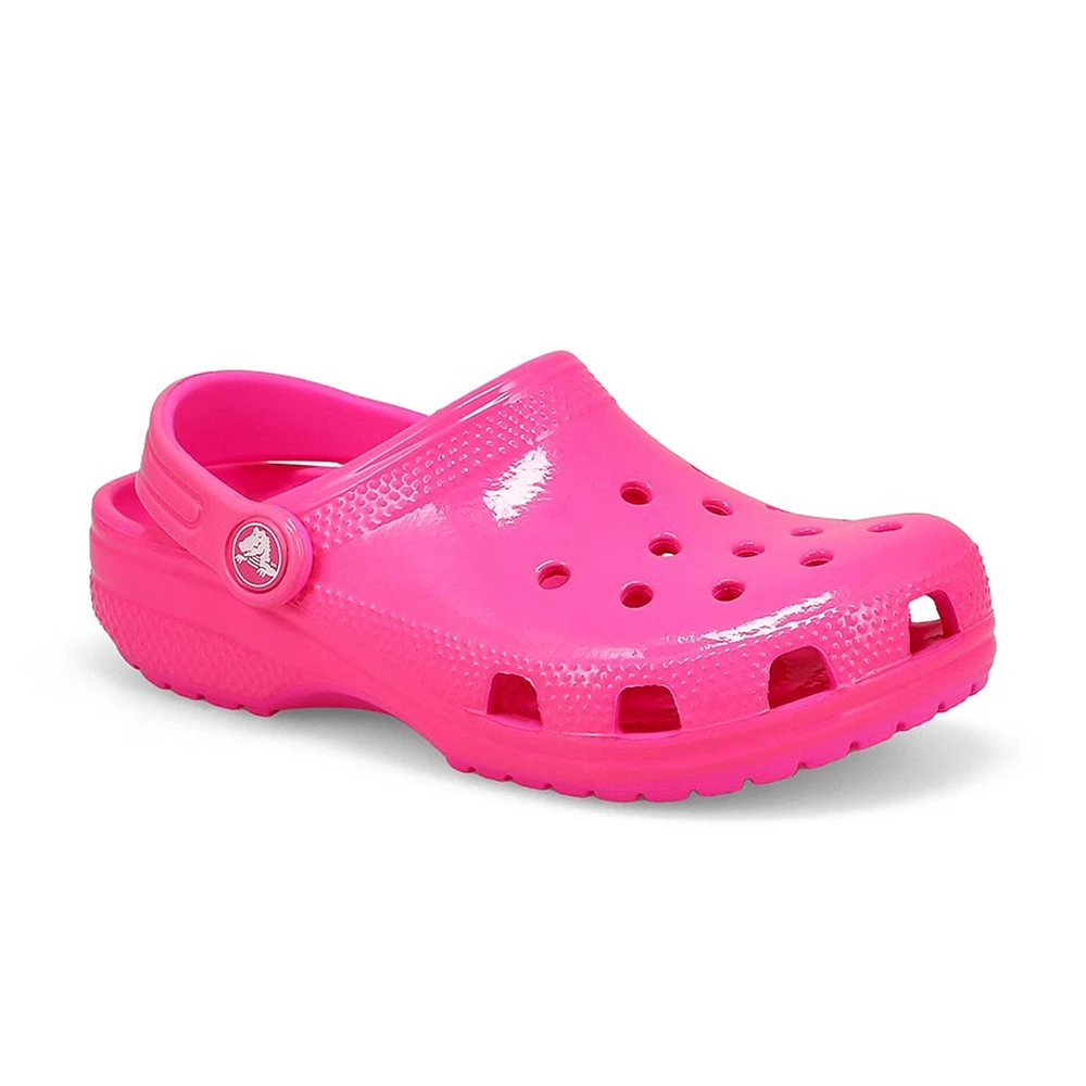 Kids  Classic Neon Highlighter Clog - Pink Crush