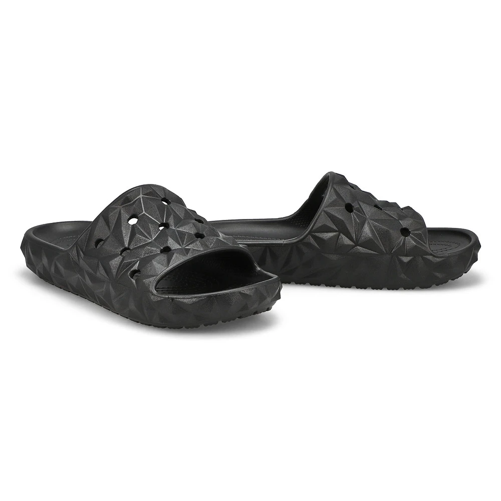 Womens  Classic Geometric Slide Sandal - Black