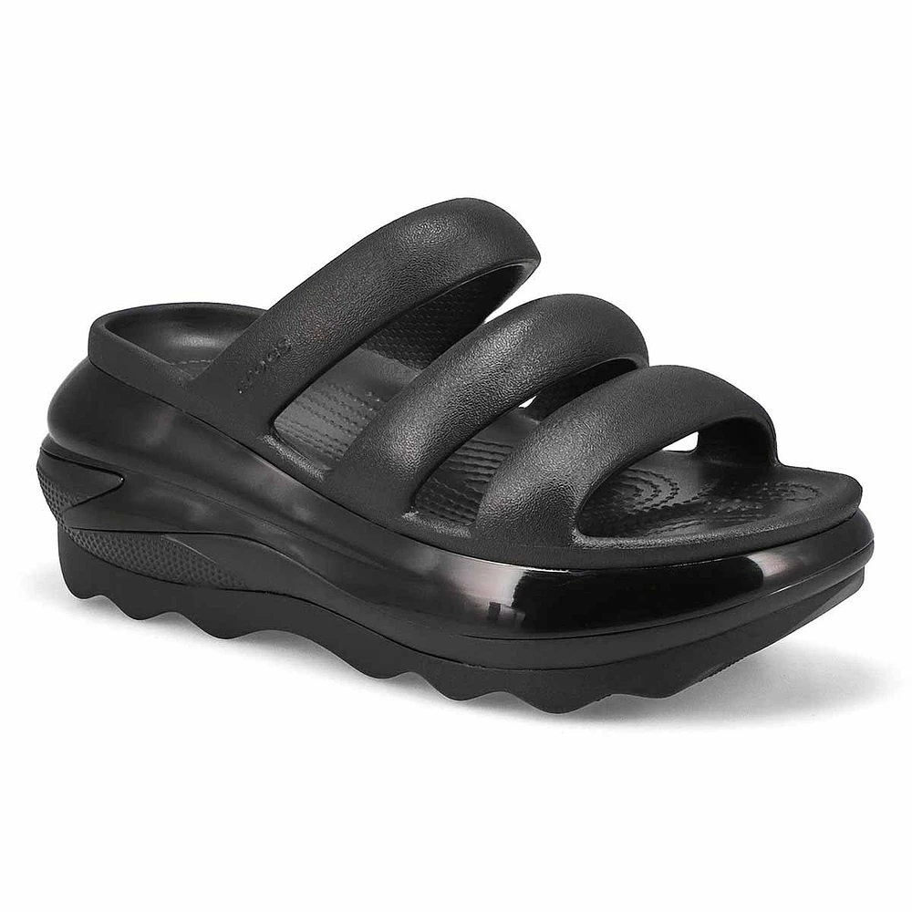 Womens Mega Crush Triple Strap Platform Sandal - Black