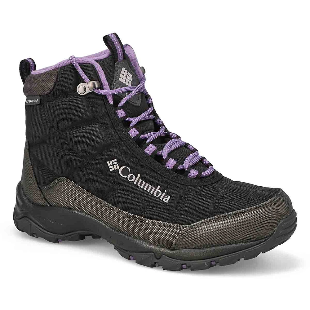 Womens Firecamp Waterproof Ankle Boot - Black/Plum Purple