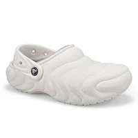 Womens Classic Lined Puffer Comfort Clog - White