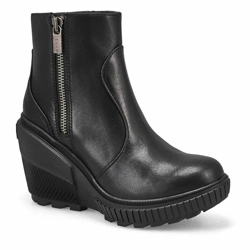 Womens ONA Ave Zip Waterproof Wedge Boot - Black/Black