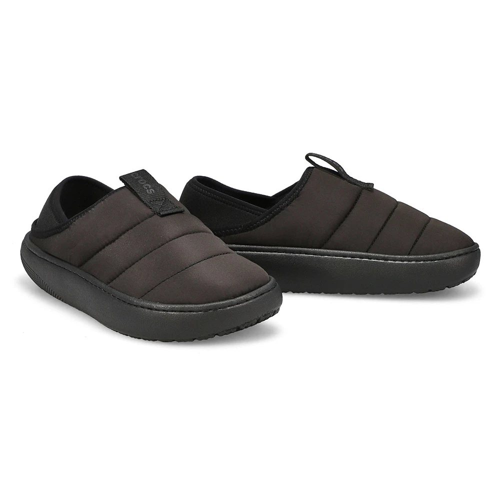 Womens  Classic Puff Moc Comfort Clog - Black/Black