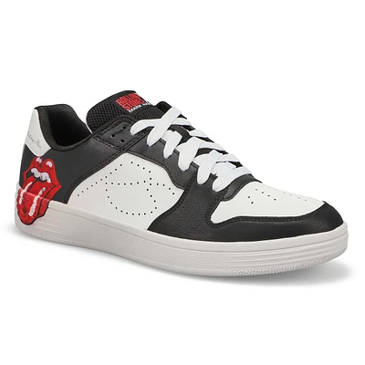 Mens Rolling Stones Palmilla Leather Lace Up Sneaker - Black/White