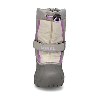 Girls Flurry Pull On Winter Boot - Dove/Euphoric Lilac