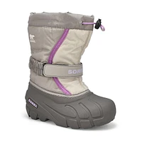 Girls Flurry Pull On Winter Boot - Dove/Euphoric Lilac