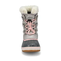 Girls  Yoot Pac Nylon Waterproof Winter Boot - Dove/Gum