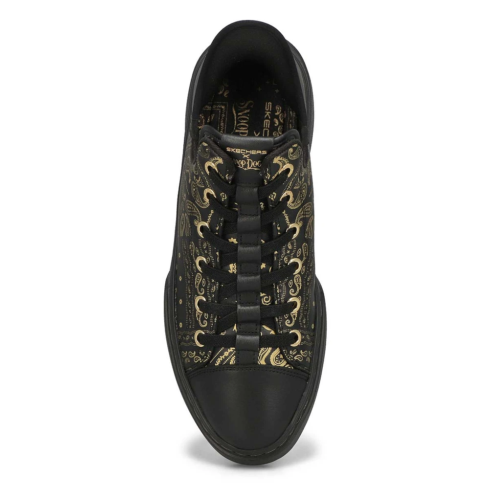 Mens Snoop One Double G Slip-Ins Sneaker - Black/Gold