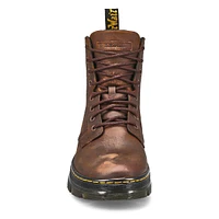 Unisex Combs Lace Up Combat Boot - Dark Brown