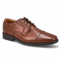 Mens Clarkslite Cap Wide Oxford Dress Shoe - Tan