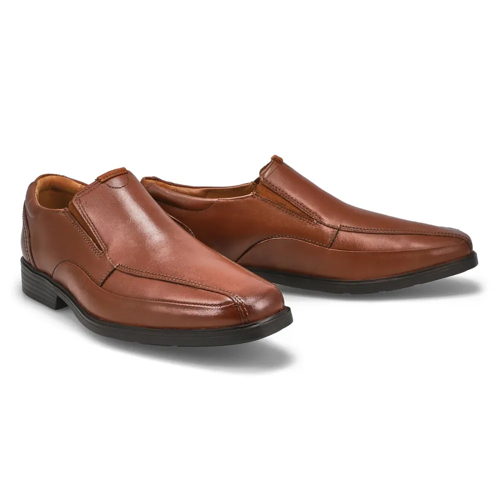 Mens Clarkslite Ave Wide Slip On Dress Shoe -Tan