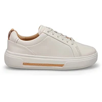 Womens Hollyhock Walk Leather Lace Up Sneaker - Off White