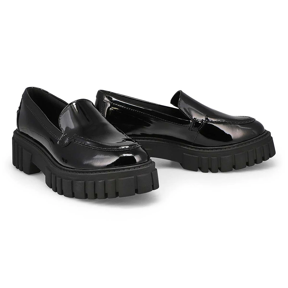 Womens Page Slip On Casual Loafer - Black Patent