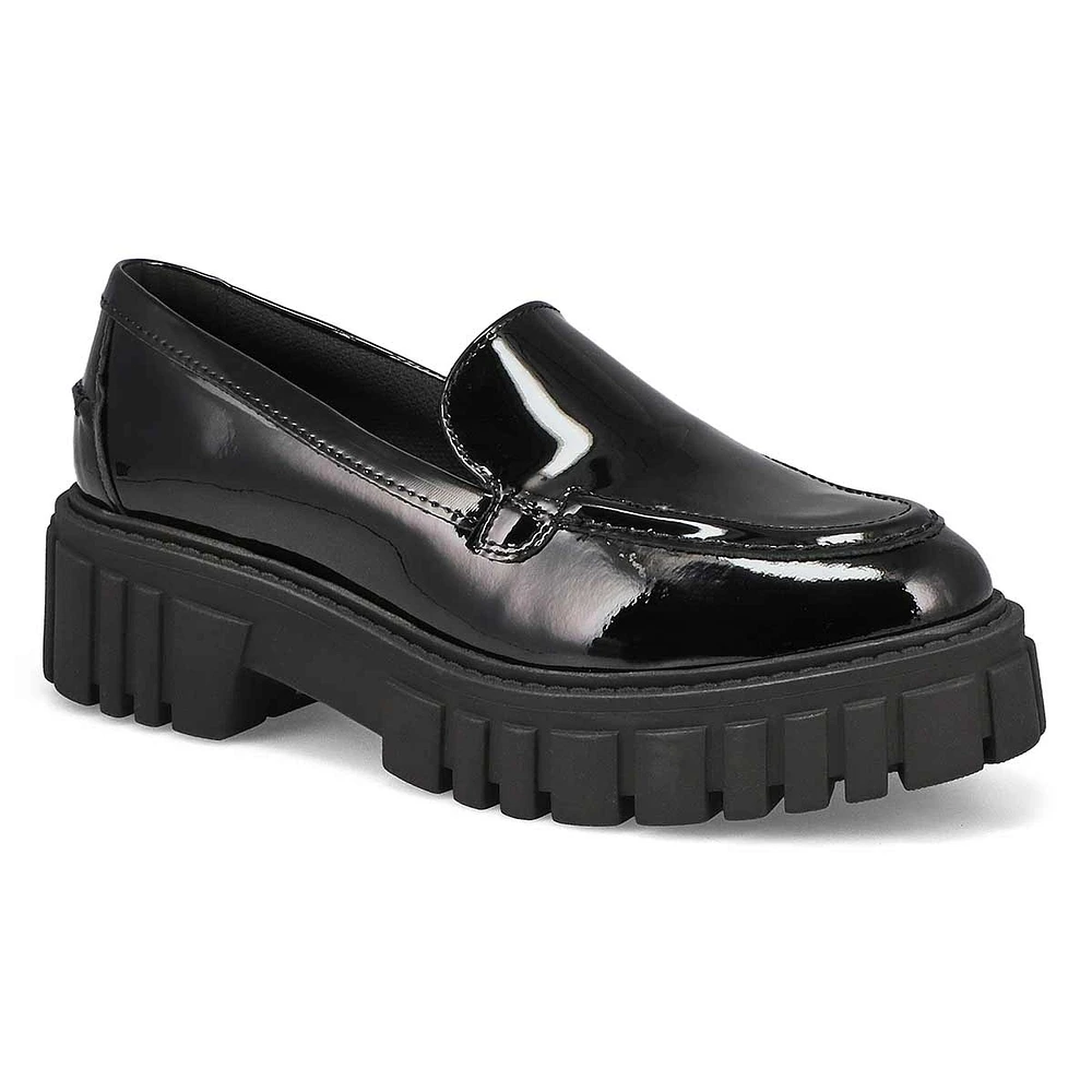 Womens Page Slip On Casual Loafer - Black Patent