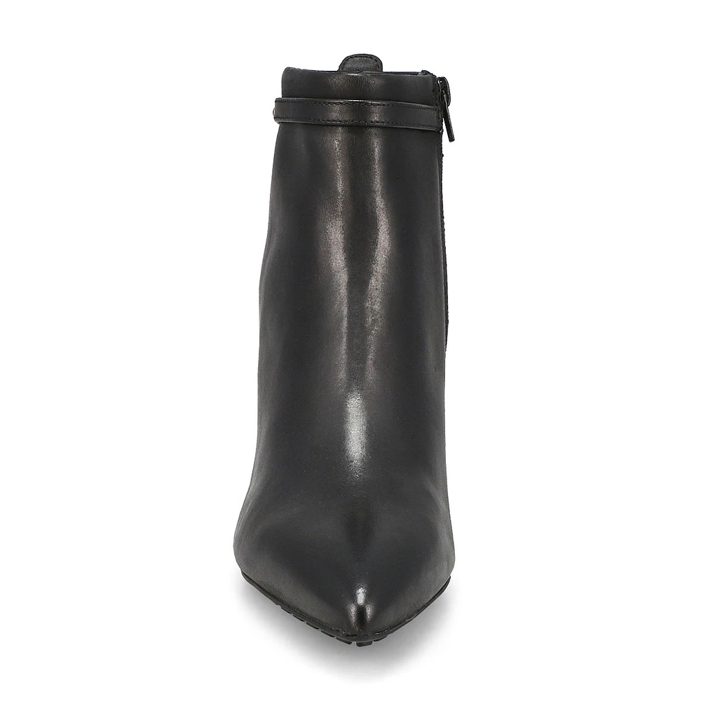 Womens Adela Up Leather Dress Boot - Black