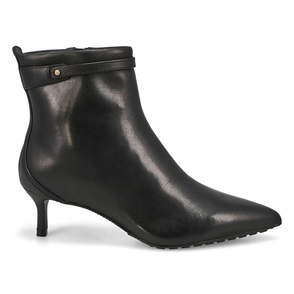 Womens Adela Up Leather Dress Boot - Black