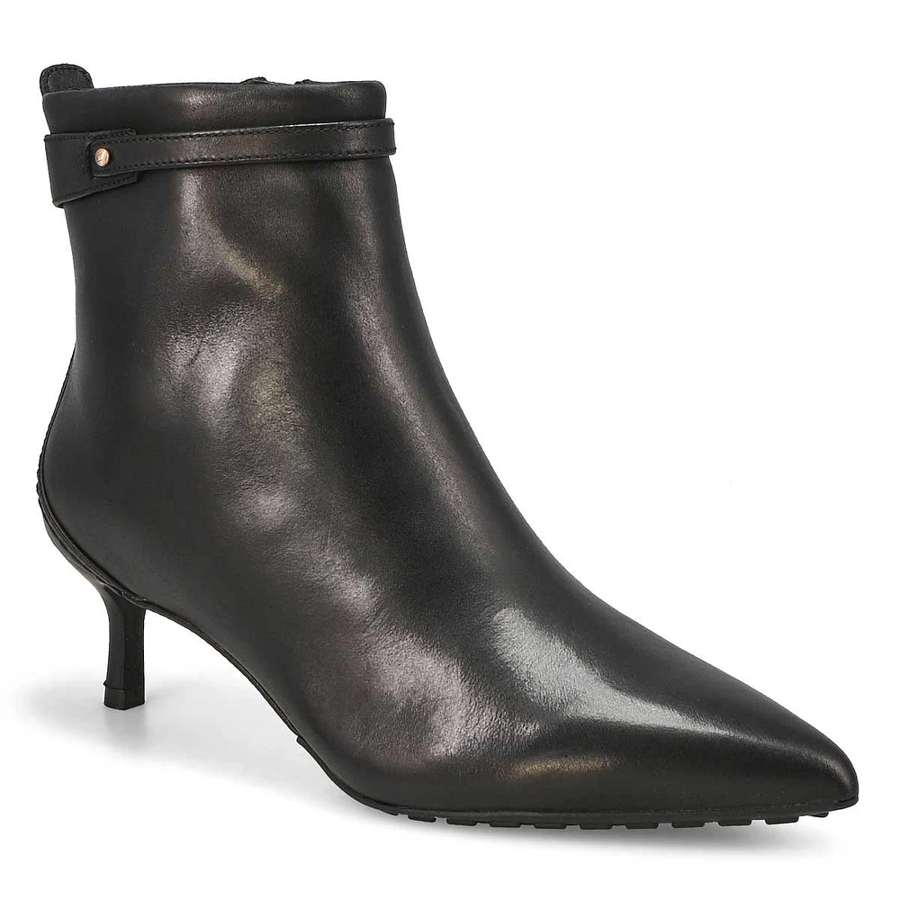 Womens Adela Up Leather Dress Boot - Black