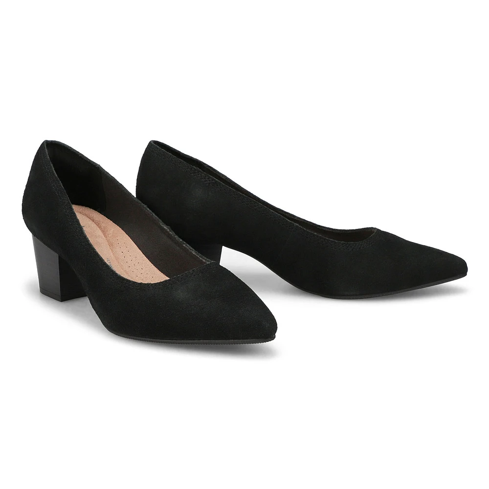 Womens Ellanie Hope Wide Dress Heel - Black Suede