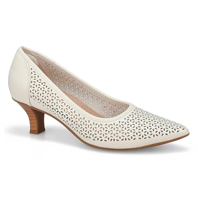 Womens Kepley Sky Leather Dress Heel - Off White