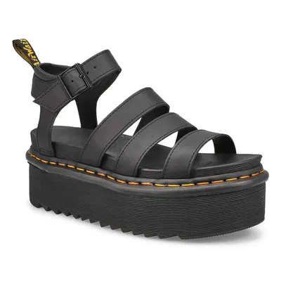 Womens Blaire Quad Casual Platform Sandal - Black